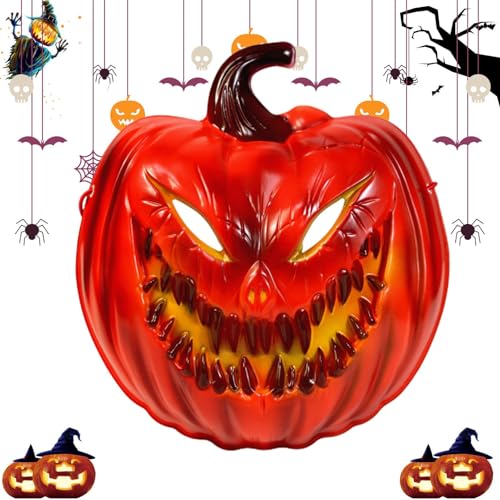 Halloween-Gesichtsbedeckung, Kürbiskopfbedeckung | Halloween Cosplay Gesichtsbedeckung,PVC-Halloween-Kunst-Gesichtsbedeckung, Geister-Design, Gesichtsdekoration für lustige Feiertags-Gesichtsbedeckung von Huyeruie