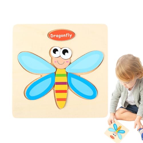 Holzpuzzle für kleine Kinder, 3D-Tierpuzzle für Kinder | Buntes und entzückendes Tierpuzzle aus Holz | Lustige pädagogische Puzzlespiele für frühe Entwicklung für und r von Huyeruie