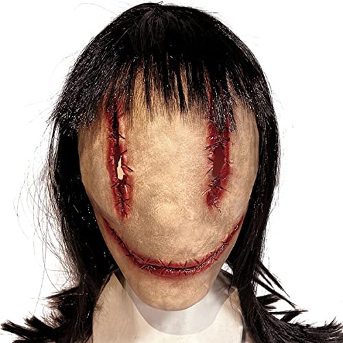 Halloween Horror Cosplay Maske Cosplay Lächeln Gruselig Lustige Kopfbedeckung Teufel Cosplay Maske Horror Kopfbedeckung für Halloween Karneval Kostüm Party Requisiten von Hworks