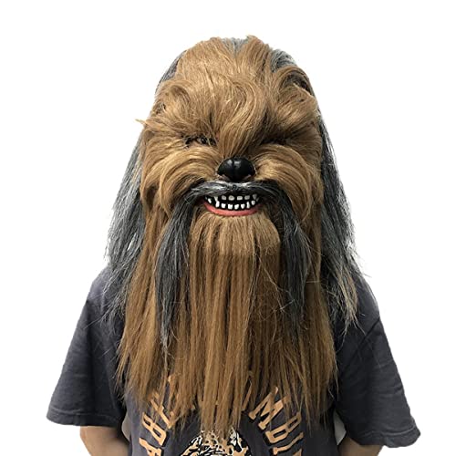 Hworks Chewbacca Kopfbedeckung Vollgesichtsmaske Latex Cosplay Kostüm Requisiten für Halloween Party von Hworks