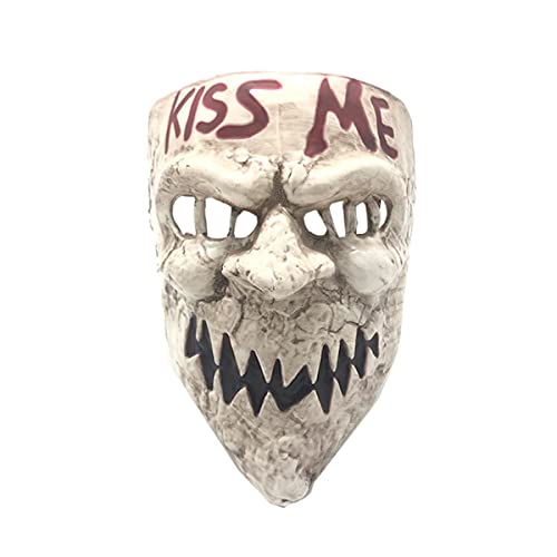 Hworks Kiss Me Mask Plastic Full Face Mask Scary Cosplay Costume Props for Halloween Party von Hworks