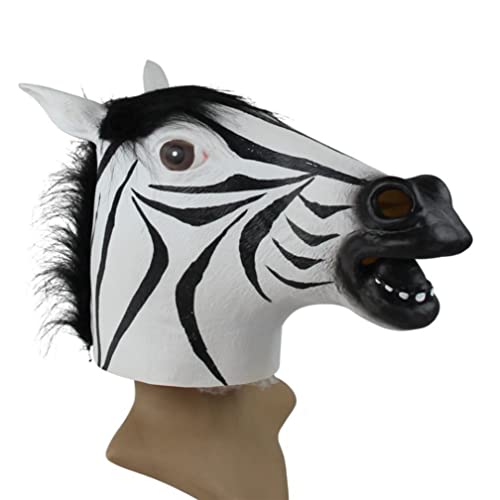 Hworks Zebra Maske Tier Kunststoff Kapuze Karneval Halloween Party Kostüm Requisite von Hworks