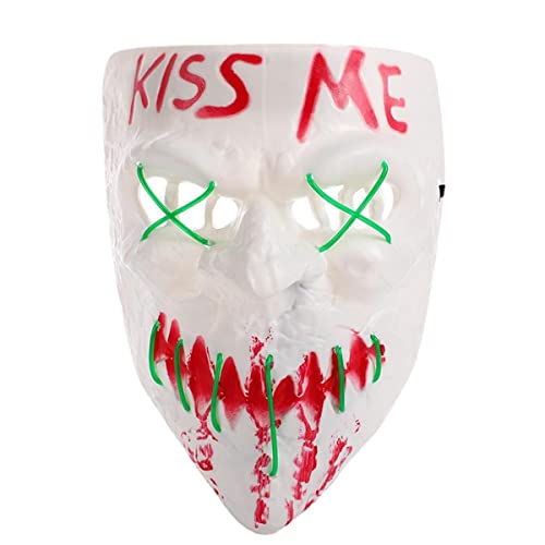 Kiss Me Leuchtende Maske, Maskerade, kaltes Licht, LED-Maske, Halloween-Horror-Requisiten von Hworks
