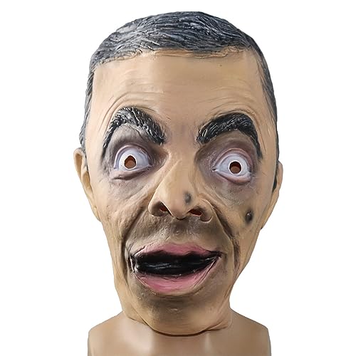 Mr.Bean Latex Maske Horror Kopfbedeckung für Halloween Karneval Kostüm Party Requisiten von Hworks