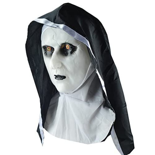 Nonne Gruselige Gesichtsmaske Grimasse Hood Show Halloween Party Prop von Hworks