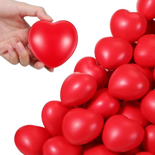 20 Stück Valentinstag Herz Stress Ball Niedliche Herzförmige Squeeze Angst Bulk Spielzeug Bälle für Kinder Valentinstag Party Schule Karneval Party Supplies von Hxezoc