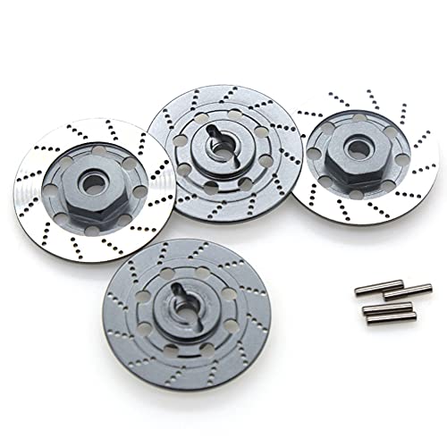 Hxhsgmeh 4 StüCke Metall Bremse Scheibe Felgen Kasten Metall Hex Adapter 12Mm für 1/10 D4 On-Road Racing RC Auto Teile, von Hxhsgmeh