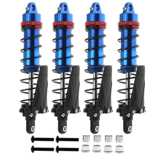 Hxhsgmeh 4PCS Metall 120mm Stoßdämpfer Öldämpfer für 1/10 RC Crawler Auto Axial SCX10 AXI03007 RBX10 D90 TRX4, Blau von Hxhsgmeh