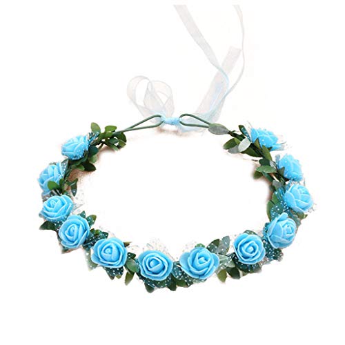 Hxyxbnhno Frühlingsblumenkronen, Strand, Blumen, Kunstrose, Hochzeit, Party, Kranz, Kopfschmuck, Foto-Requisiten von Hxyxbnhno