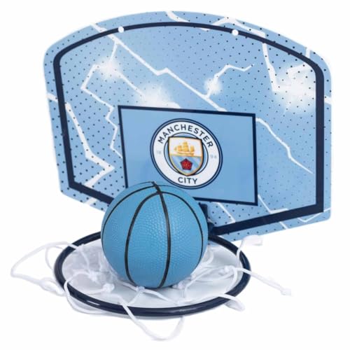 Hy-Pro Manchester City Mini-Basketball-Set – Basketballkorb, Ring und Ball für den Innenbereich – Mini-Set fürs Kinderzimmer mit Teamlogo und Vereinsfarben Hy-Pro Manchester City Mini-Basketball-Set – Basketballkorb, Ring und Ball für den Innenbereich – Mini-Set fürs Kinderzimmer mit Teamlogo und Vereinsfarben von Hy-Pro