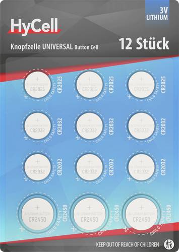 HyCell Knopfzellen-Set 3× CR2025 / 6× CR2032 / 3× CR2450 Knopfzellen von HyCell