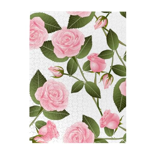 Puzzle 500 Teile für Erwachsene Familien Puzzlespiel für die ganze Familie Anspruchsvolle Puzzles,Rosa Rose auf Weiß Puzzle 500 Teile für Erwachsene Familien Puzzlespiel für die ganze Familie Anspruchsvolle Puzzles,Rosa Rose auf Weiß von Hyaszst