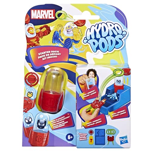 Hydro Pods Marvel Starter Pack, wasseraktiviertes Battle-Spielzeug für 2 Spieler ab 6 Jahren, kleines Geschenk für Kinder, oder als Wichtelgeschenk von Hasbro