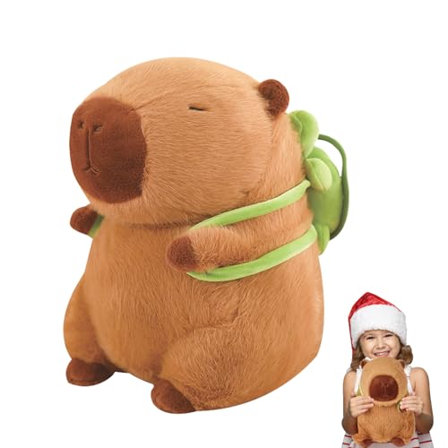 Capybara Plüschtier, 25cm Capybara Kuscheltier, Capybara Tragende Schildkröte, Niedlichen Capybara Plushies, Wasserschwein Kuscheltier Niedliche Capybara Kuscheltier für Kinder Geburtstags Geschenk von Hyfkjdm