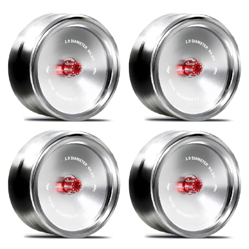 Hylukon 4 PCS Felgennabe 1,9 Zoll Metallnabe Ersatz für Axial SCX10 Simuliertes Kletterauto Feststellreifennabe Fernbedienungsautozubehör, Typ A von Hylukon