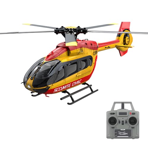 Hylukon Ferngesteuerter Hubschrauber, 2,4 GHz RC Helikopter Helikopter mit doppeltem bürstenlosen Motor, 4 Kanäle, optische Flusspositionierung, sechsachsige Gyroskopstabilisierung von Hylukon