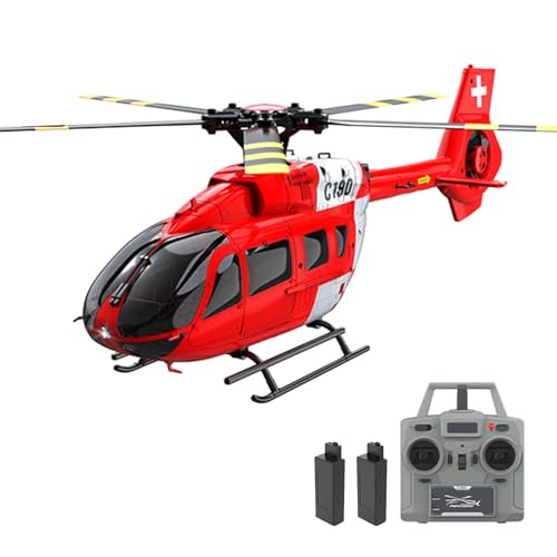 Hylukon Ferngesteuerter Hubschrauber, 2,4 GHz RC Helikopter Helikopter mit doppeltem bürstenlosen Motor, 4 Kanäle, optische Flusspositionierung, sechsachsige Gyroskopstabilisierung von Hylukon