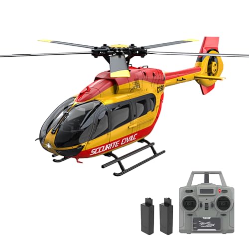 Hylukon Ferngesteuerter Hubschrauber, 2,4 GHz RC Helikopter Helikopter mit doppeltem bürstenlosen Motor, 4 Kanäle, optische Flusspositionierung, sechsachsige Gyroskopstabilisierung von Hylukon