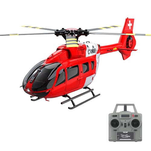 Hylukon Ferngesteuerter Hubschrauber, 2,4 GHz RC Helikopter Helikopter mit doppeltem bürstenlosen Motor, 4 Kanäle, optische Flusspositionierung, sechsachsige Gyroskopstabilisierung von Hylukon