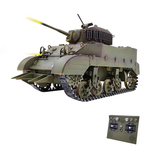 Hylukon Ferngesteuerter Panzer 1/16 Ferngesteuertes Panzerspielzeug in Originalgröße, simulierter Ton und Bewegung, 360-Grad-Drehung mit Dual Flow High Power Wave Box von Hylukon