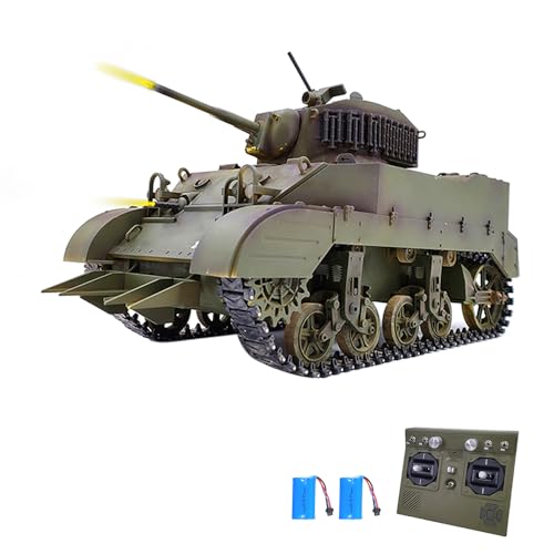 Hylukon Ferngesteuerter Panzer 1/16 Ferngesteuertes Panzerspielzeug in Originalgröße, simulierter Ton und Bewegung, 360-Grad-Drehung mit Dual Flow High Power Wave Box von Hylukon