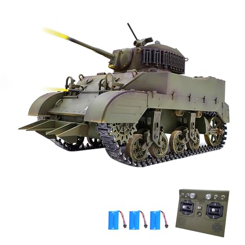 Hylukon Ferngesteuerter Panzer 1/16 Ferngesteuertes Panzerspielzeug in Originalgröße, simulierter Ton und Bewegung, 360-Grad-Drehung mit Dual Flow High Power Wave Box von Hylukon