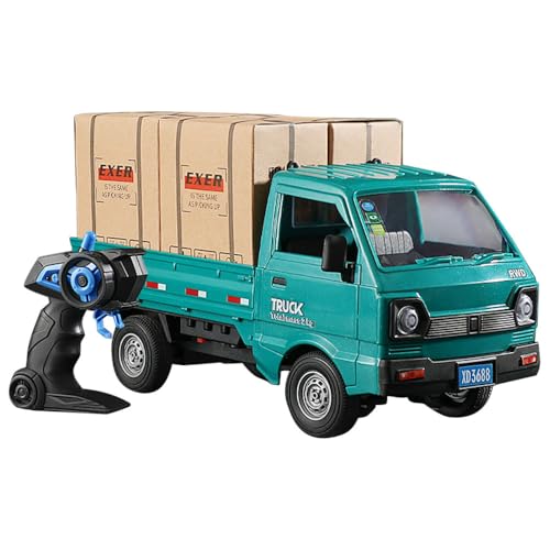 Hylukon Ferngesteuertes Auto, 1/16 2,4 GHz RC Truck, Ferngesteuerter LKW mit Heckabteil, Transport von Gütern, RC Auto für Kinder und Erwachsene von Hylukon