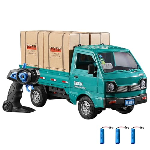 Hylukon Ferngesteuertes Auto, 1/16 2,4 GHz RC Truck, Ferngesteuerter LKW mit Heckabteil, Transport von Gütern, RC Auto für Kinder und Erwachsene von Hylukon