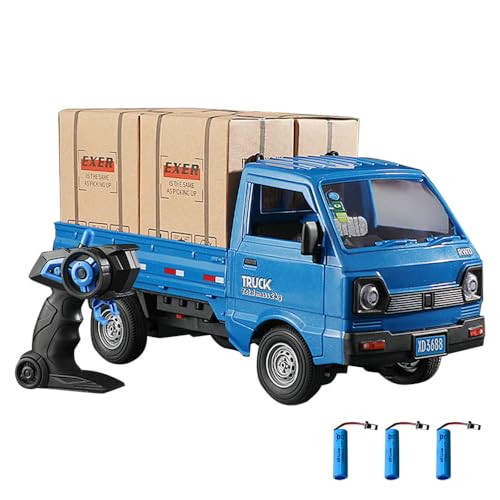 Hylukon Ferngesteuertes Auto, 1/16 2,4 GHz RC Truck, Ferngesteuerter LKW mit Heckabteil, Transport von Gütern, RC Auto für Kinder und Erwachsene von Hylukon