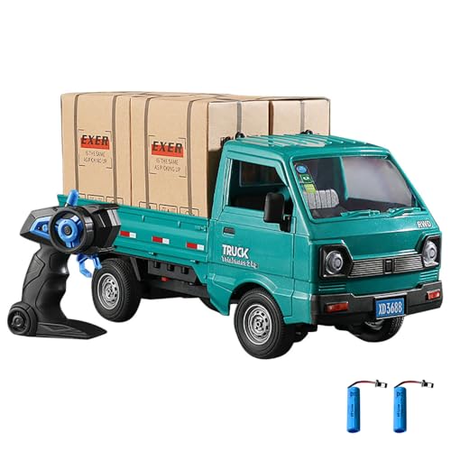 Hylukon Ferngesteuertes Auto, 1/16 2,4 GHz RC Truck, Ferngesteuerter LKW mit Heckabteil, Transport von Gütern, RC Auto für Kinder und Erwachsene von Hylukon