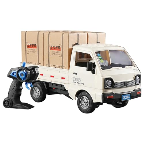 Hylukon Ferngesteuertes Auto, 1/16 2,4 GHz RC Truck, Ferngesteuerter LKW mit Heckabteil, Transport von Gütern, RC Auto für Kinder und Erwachsene von Hylukon