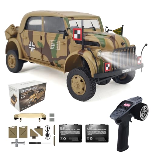 Hylukon Ferngesteuertes Auto, 1/18 2,4 GHz RC Auto Geländewagen, Crawler RC Truck Ferngesteuerten offenes Auto-Antriebsbrett, RC Car mit Niederspannungsschutz, Auto Spielzeug für Kinder Erwachsene von Hylukon