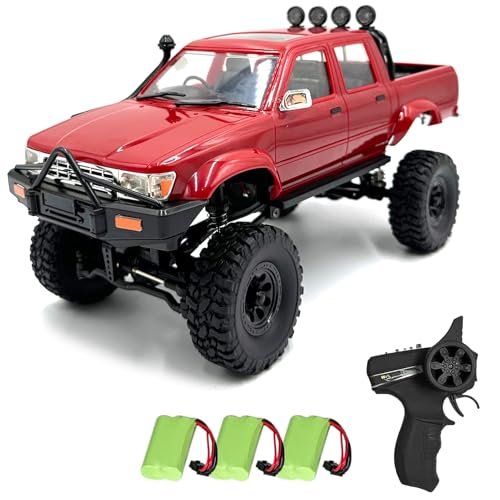 Hylukon Ferngesteuertes Auto, 1:16 2,4 GHz RC Auto 4WD All-Terrain-Elektro-Geländewagen mit Scheinwerfern, Crawler RC Car Geschenke für Jungen, Mädchen, Kinder und Erwachsene von Hylukon