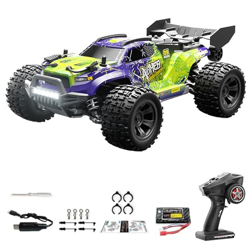 Hylukon Ferngesteuertes Auto, 1:18 RC Auto 28 km/h Hochgeschwindigkeits-Geländewagen, 4WD All Terrain Crawler Car mit LED-Scheinwerfern für Jungen und Kinder von Hylukon