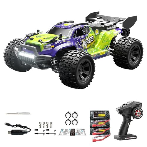 Hylukon Ferngesteuertes Auto, 1:18 RC Auto 28 km/h Hochgeschwindigkeits-Geländewagen, 4WD All Terrain Crawler Car mit LED-Scheinwerfern für Jungen und Kinder von Hylukon