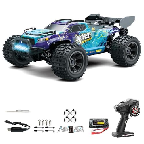 Hylukon Ferngesteuertes Auto, 1:18 RC Auto 28 km/h Hochgeschwindigkeits-Geländewagen, 4WD All Terrain Crawler Car mit LED-Scheinwerfern für Jungen und Kinder von Hylukon