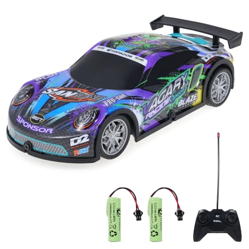 Hylukon Ferngesteuertes Auto, 1:22 RC Drift Car mit Brillanten Lichtern, Elektrisches RC Auto Drift Car Rennauto Spielzeug, Drift Auto Geschenk für Erwachsene, Mädchen, Jungen von Hylukon