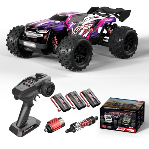 Hylukon Ferngesteuertes Auto, 2,4 GHz 1/16 RC Auto 36 km/h Hochgeschwindigkeits-Ferngesteuertes Geländewagen, Crawler RC Truck für Kinder, Geeignet für Jedes Gelände von Hylukon