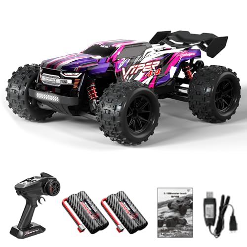 Hylukon Ferngesteuertes Auto, 2,4 GHz 1/16 RC Auto 36 km/h Hochgeschwindigkeits-Ferngesteuertes Geländewagen, Crawler RC Truck für Kinder, Geeignet für Jedes Gelände von Hylukon