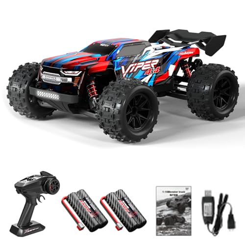 Hylukon Ferngesteuertes Auto, 2,4 GHz 1/16 RC Auto 36 km/h Hochgeschwindigkeits-Ferngesteuertes Geländewagen, Crawler RC Truck für Kinder, Geeignet für Jedes Gelände von Hylukon