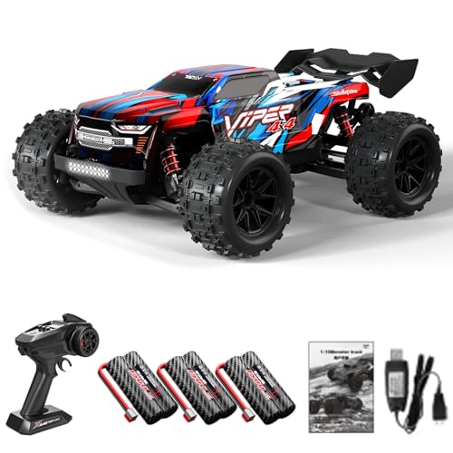 Hylukon Ferngesteuertes Auto, 2,4 GHz 1/16 RC Auto 36 km/h Hochgeschwindigkeits-Ferngesteuertes Geländewagen, Crawler RC Truck für Kinder, Geeignet für Jedes Gelände von Hylukon