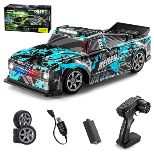 Hylukon Ferngesteuertes Auto, 2,4 GHz 4WD Drift Auto 1:16 RC Drift Car mit LED-Beleuchtung, RC Auto Drift Car Spielzeug Geschenke für Jungen, Mädchen und Kinder von Hylukon