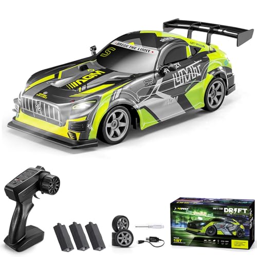 Hylukon Ferngesteuertes Auto, 2,4 GHz 4WD Drift Auto 1:16 RC Drift Car mit LED-Beleuchtung, RC Auto Drift Car Spielzeug Geschenke für Jungen, Mädchen und Kinder von Hylukon