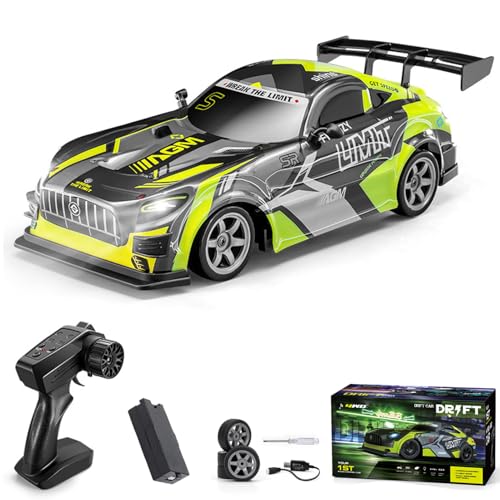 Hylukon Ferngesteuertes Auto, 2,4 GHz 4WD Drift Auto 1:16 RC Drift Car mit LED-Beleuchtung, RC Auto Drift Car Spielzeug Geschenke für Jungen, Mädchen und Kinder von Hylukon