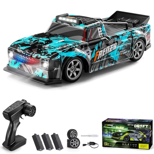 Hylukon Ferngesteuertes Auto, 2,4 GHz 4WD Drift Auto 1:16 RC Drift Car mit LED-Beleuchtung, RC Auto Drift Car Spielzeug Geschenke für Jungen, Mädchen und Kinder von Hylukon