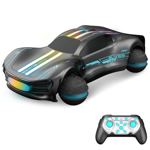 Hylukon Ferngesteuertes Auto, 2,4 GHz RC Auto Drift Car 360° Drehbar, Drift Auto mit Geländereifen, 6 Arten Dynamischer LED Beleuchtung, RC Drift Car für Alle Gelände von Hylukon