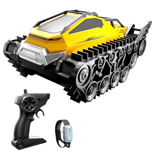 Hylukon Ferngesteuertes Auto, 2,4 GHz RC Auto Offroad Crawler RC Car Amphibien-Panzerfahrzeug, Ferngesteuertes Geländewagen Land-/Wasserspielzeug, Geschenke für Kinder, Jungen und Mädchen von Hylukon