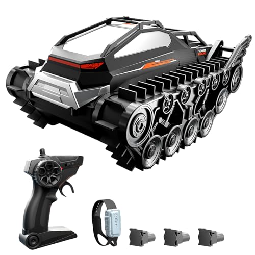 Hylukon Ferngesteuertes Auto, 2,4 GHz RC Auto Offroad Crawler RC Car Amphibien-Panzerfahrzeug, Ferngesteuertes Geländewagen Land-/Wasserspielzeug, Geschenke für Kinder, Jungen und Mädchen von Hylukon