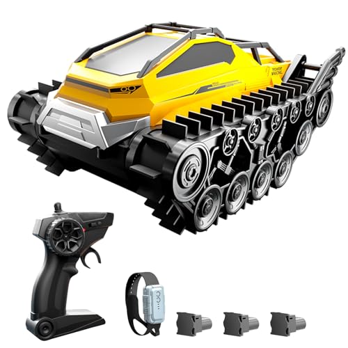 Hylukon Ferngesteuertes Auto, 2,4 GHz RC Auto Offroad Crawler RC Car Amphibien-Panzerfahrzeug, Ferngesteuertes Geländewagen Land-/Wasserspielzeug, Geschenke für Kinder, Jungen und Mädchen von Hylukon