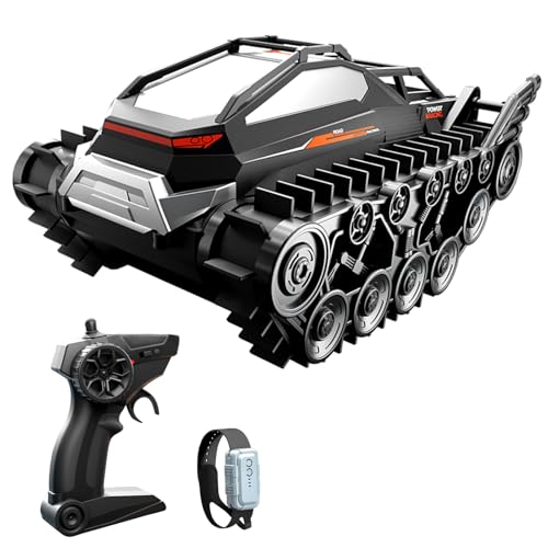 Hylukon Ferngesteuertes Auto, 2,4 GHz RC Auto Offroad Crawler RC Car Amphibien-Panzerfahrzeug, Ferngesteuertes Geländewagen Land-/Wasserspielzeug, Geschenke für Kinder, Jungen und Mädchen von Hylukon